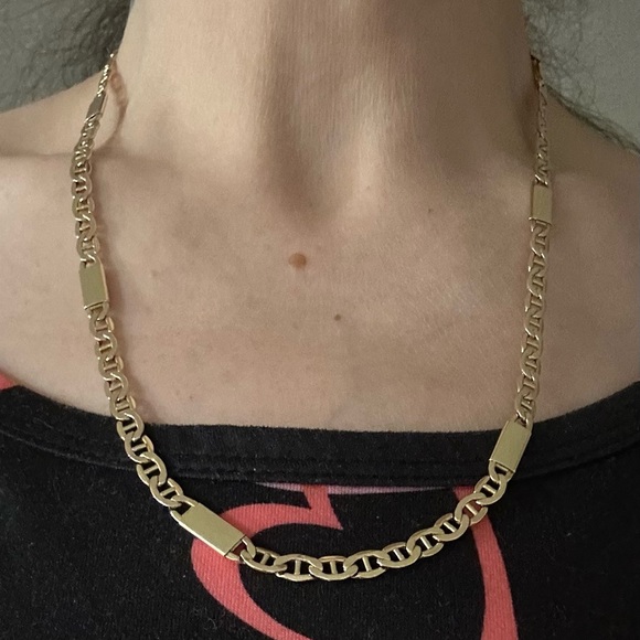 **Genuine Gold** 10k Mariner Bar Chain - 22" - Picture 4 of 5